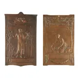 Hamo Thornycroft, TWO COMMEMORATIVE PLAQUES, 1919, 1919, patinated bronze