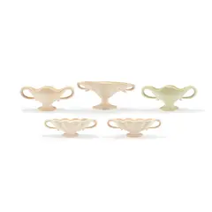 William John Marriner, FOUR TWIN-HANDLED FLOWER VASES, CIRCA 1940, 1940, glazed and unglazed earthenware