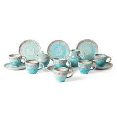Tea / Coffee Set, 1950s by Guido Gambone, glazed signature 'GAMBONE ITALY' and artist's donkey symbol to bases, sold Oct 2021