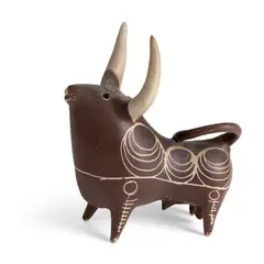 William Newland, Bull, 1958, 1958, earthenware with trailed slip decoration