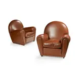 Renzo Frau, Pair of 'Vanity Fair' Armchairs, leather