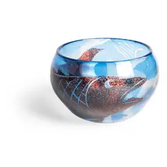Steven Newell, Fish and Swimmer Bowl, sand blasted glass