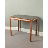 Lalique, ATLANTIC TABLE, NO. 0012810, inset with leather surface and clear and frosted glass panels