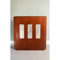 Lalique, ATLANTIC BAR, NO. 0012100, veneered in mahogany