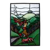 Joseph A. Nuttgens, STAINED GLASS PANEL, DATED 1983, 1983, painted and leaded glass