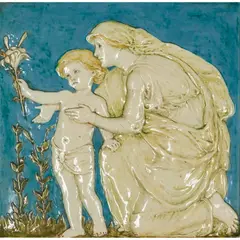 Ellen Mary Rope, 'MOTHER AND CHILD', DATED 1897, 1897, glazed earthenware