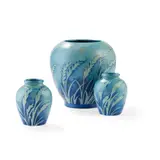 William Moorcroft, GROUP OF THREE ‘WAVING CORN’ PATTERN VASES, CIRCA 1935, 1935, salt-glazed earthenware
