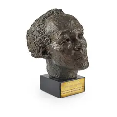 BUST OF BERTO PASUKA by Benno Schotz, applied brass plaque inscribed BENNO SCHOTZ R.S.A/ BERTO PASUKA (C.1919-1963), sold Oct 2021