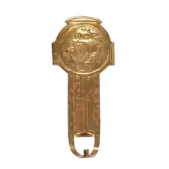 BRASS CANDLE SCONCE, CIRCA 1910 by Marion Henderson Wilson, 1910, repoussé decorated brass, sold Oct 2021