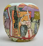STRANGERS IN A STRANGE LAND by James Cosgrove Rsw Rgi Pai, Hand-painted ceramic, sold May 2021