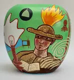 Joseph Davie, COMPETING LIGHTS, Hand-painted ceramic