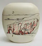 ST. SKAES by Jim Dunbar Prsw Rws Rgi, Hand-painted ceramic, sold May 2021