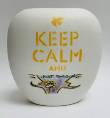 Stuart Duffin Rsa, KEEP CALM AND...JUST FORGIVE, Hand-painted ceramic