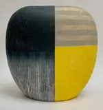 UNTITLED : YELLOW : BLACK by Paul Furneaux, Hand-painted ceramic, sold May 2021