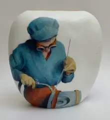 Mark I'Anson, WELDED VASE, Hand-painted ceramic