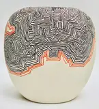 Phill Jupitus, TWO LINES, ONE BLACK ONE RED, Hand-painted ceramic