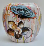 Rgi Elspeth Lamb Rsa, LES FLEURS DU MAL VASE, Hand-painted ceramic