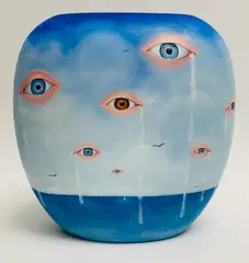 Heather Nevay, VESSEL OF TEARS, Hand-painted ceramic