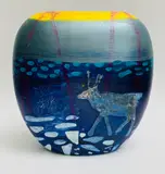 Barbara Rae C.B.E., R.A., R.S.A., ICE TRACKS, Hand-painted ceramic