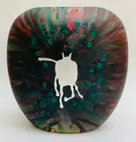 Alasdair Wallace, HORSE & BULL BLACK, Hand painted ceramic (this vase was previously damaged and repaired by the artist - see condition report for extra info)