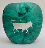 Alasdair Wallace, BULL & HORSE GREEN/RED, Hand-painted ceramic