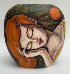 Adrian Wiszniewski, SLEEPING WITH ORANGES, Hand-painted ceramic