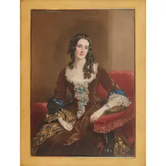William Charles Ross, THE MARCHIONESS OF BREADALBANE, MARY GAVIN CAMPBELL, the subject depicted seated in a red upholstered open armchair