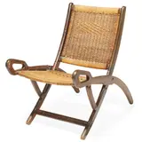 Gio Ponti, Ninfea Folding Chair, circa 1958, 1958, stained beechwood and cane