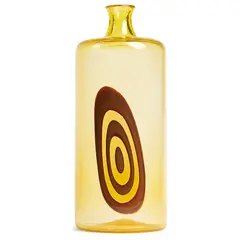 Vase, late 1960s by Gianmaria Potenza, pale yellow glass incorporating an iron red bullseye, sold Apr 2021