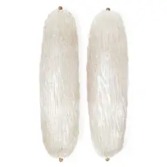Pair of wall appliques, 1960s by Toni Zuccheri, glass and brass, sold Apr 2021