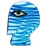 Robert Scherer, Head, 1978, 1978, striated turquoise glass with applied eyes