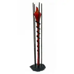 Steve Tobin, Cocoon, 1990-1995, 1990, red blown glass with black trailing