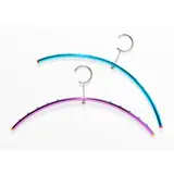Shiro Kuramata, Two Coat Hangers, designed 1989, 1989, anodized aluminium, 'Spiral' printed to the frame