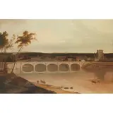 William Daniell, VIEW OF THE NEW BRIDGE OVER THE RIVER TWEED AT KELSO, Oil on canvas