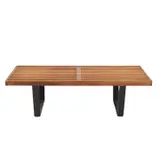 George Nelson, for Herman Miller Maple Slat Bench, Slatted top, ebonized trapezoidal legs