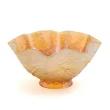 Favrile Glass Ruffled Shade by Tiffany Studios, Inner rim inscribed with L.C.T. Favrile, sold Dec 2024