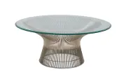 Warren Platner, For Knoll Coffee Table, Steel wire base with beveled round glass top