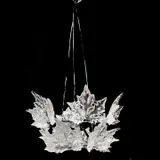Champs Elysees Chandelier by Lalique, Silver metal body with 12 glass leaves, glass ceiling cap, sold Nov 2023