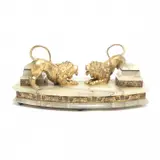 Green Onyx and Gilt Bronze Encrier by Tiffany Studios, sold Dec 2023