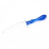 Carder Type Whimsy Glass Letter Opener by Alexander Joseph von Steuben, Blue glass handle with clear blade, sold Aug 2023