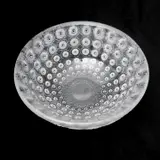 Lalique, Nemours Glass Bowl, The round bowl with recessed poppy motif to exterior accented with black enamel, the poppies diminishing in size towards the base