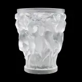 Frosted Crystal Bacchantes Vase by Lalique, sold Aug 2022