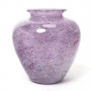 Cluthra Vase by Alexander Joseph von Steuben, 1930, Purple glass the vase with everted mouth, high shoulder tapering to narrow round base, sold Mar 2023