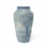 Newcomb Pottery, Vase, 1915, Overall condition is very good, minor wear to surface. The glaze imperfections are as fired, in manufacture