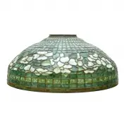 Tiffany Studios, Banded Dogwood Leaded Glass Lamp Shade, 1910