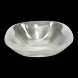 Contemporary Bowl. by Lalique, Frosted glass exterior with raised horizontal lines around the body, sold Sep 2021