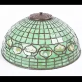 Acorn Pattern Leaded Glass Table Lamp Shade. by Tiffany Studios, 1930, Together with pierced copper lamp shade cap. (2), sold Jun 2020