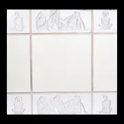 Lalique, Glass Les Causeuses Mirror by Marie-Claude Lalique., 1991