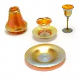 Aurene Glass Lighting and Table Articles, Lot of Four. by Alexander Joseph von Steuben, sold Apr 2020