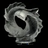 Lalique, Deux Poissons Crystal Sculpture.